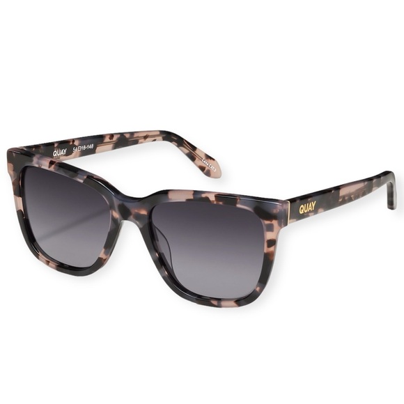 QUAY Wired Sunglasses Polarized Milky Tortoise Frame Grey Gradient Lens NWT - Picture 4 of 8